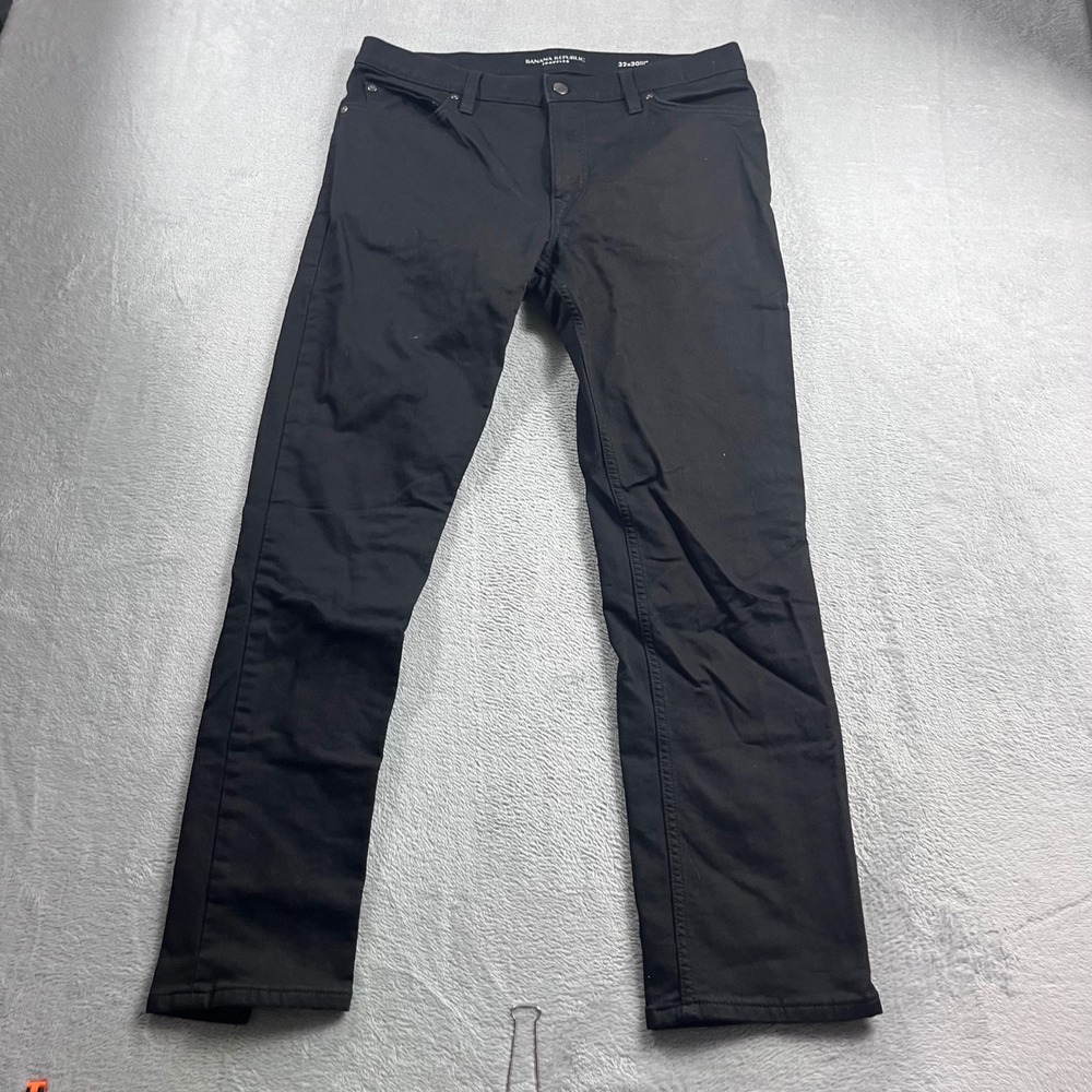 Banana Republic Traveler Slim Fit Pants Mens 32x30 Black Chinos 5-Pocket